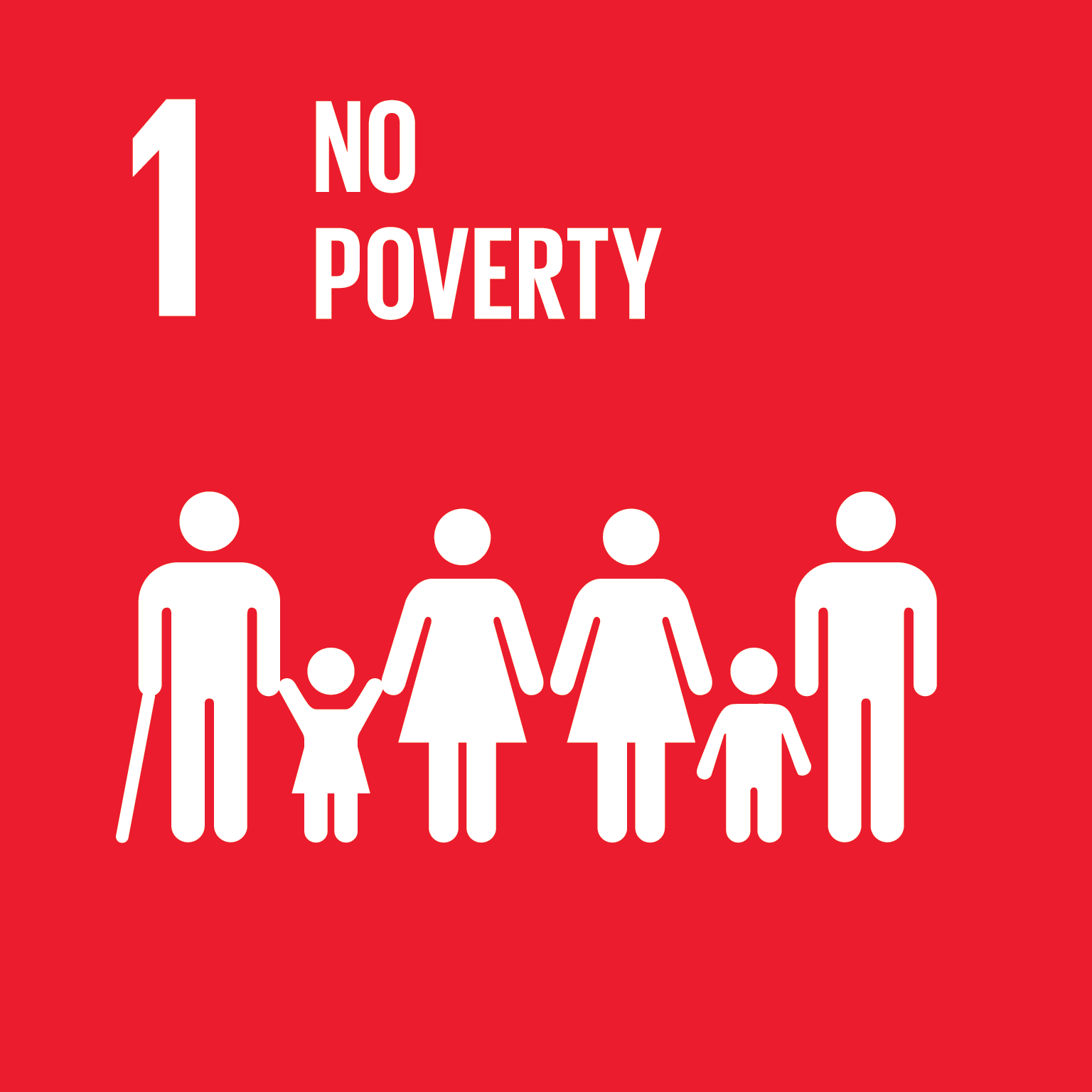 Kestävän kehityksen tavoite 1 no poverty logo